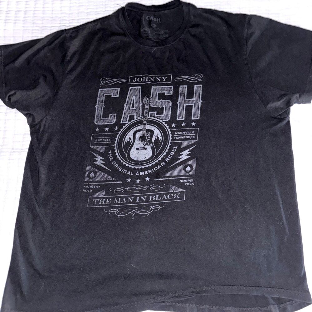 Johnny Cash The Man in Black Shirt Men's Size 2XL